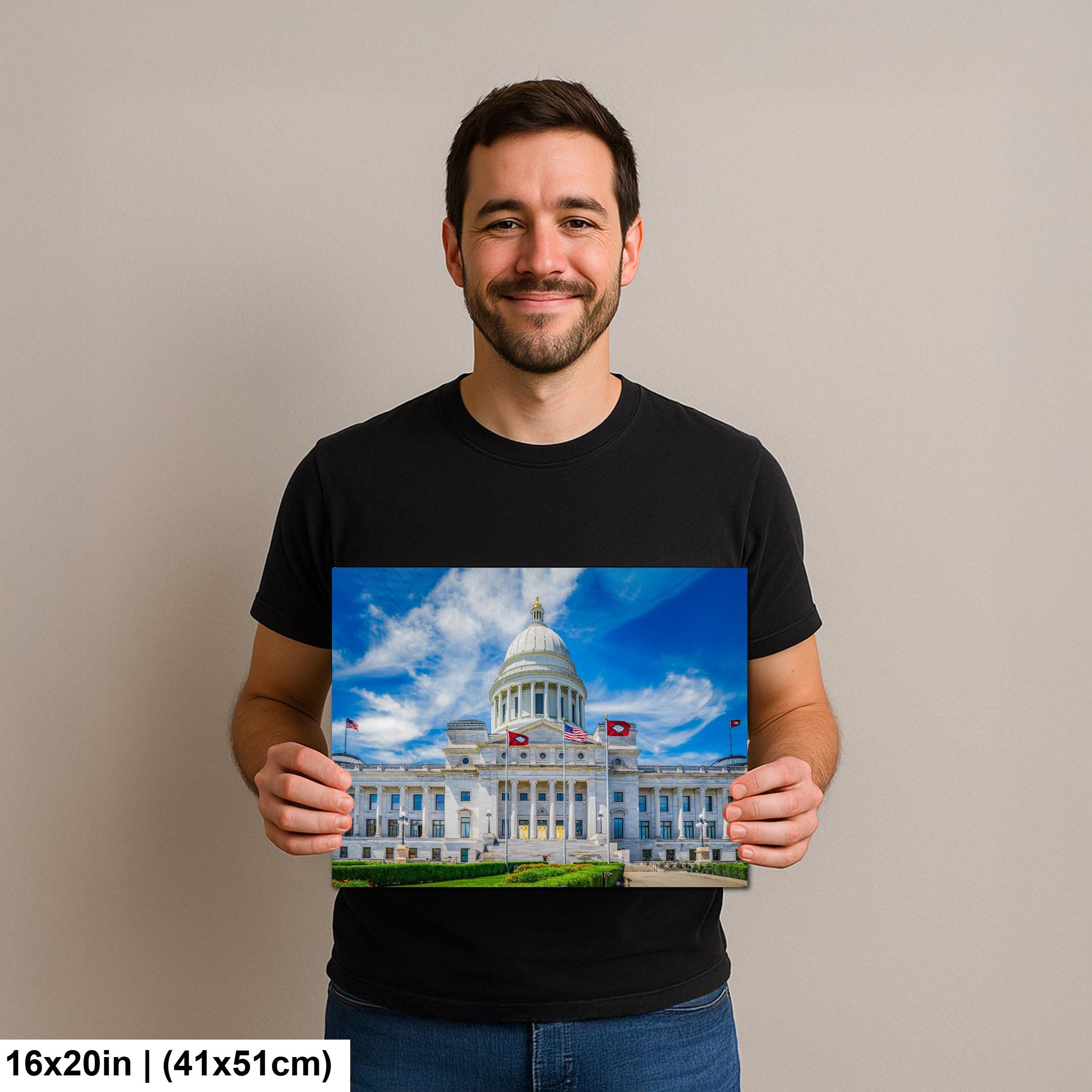 Domed Arkansas State Capitol Building Little Rock Arkansas Photography Print Wall Art