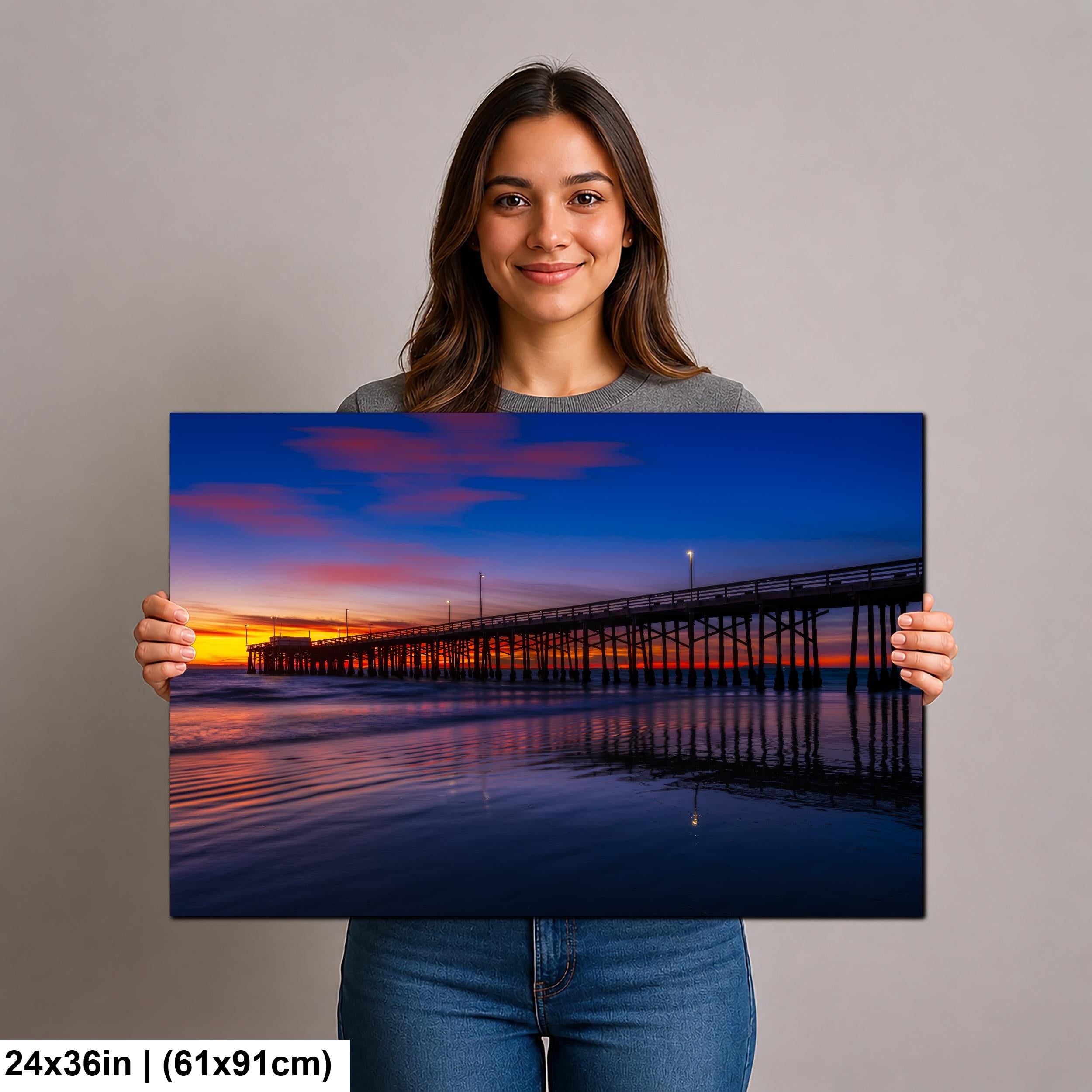 Twilight Reflections: Newport Beach Pier California Photography Wall Art