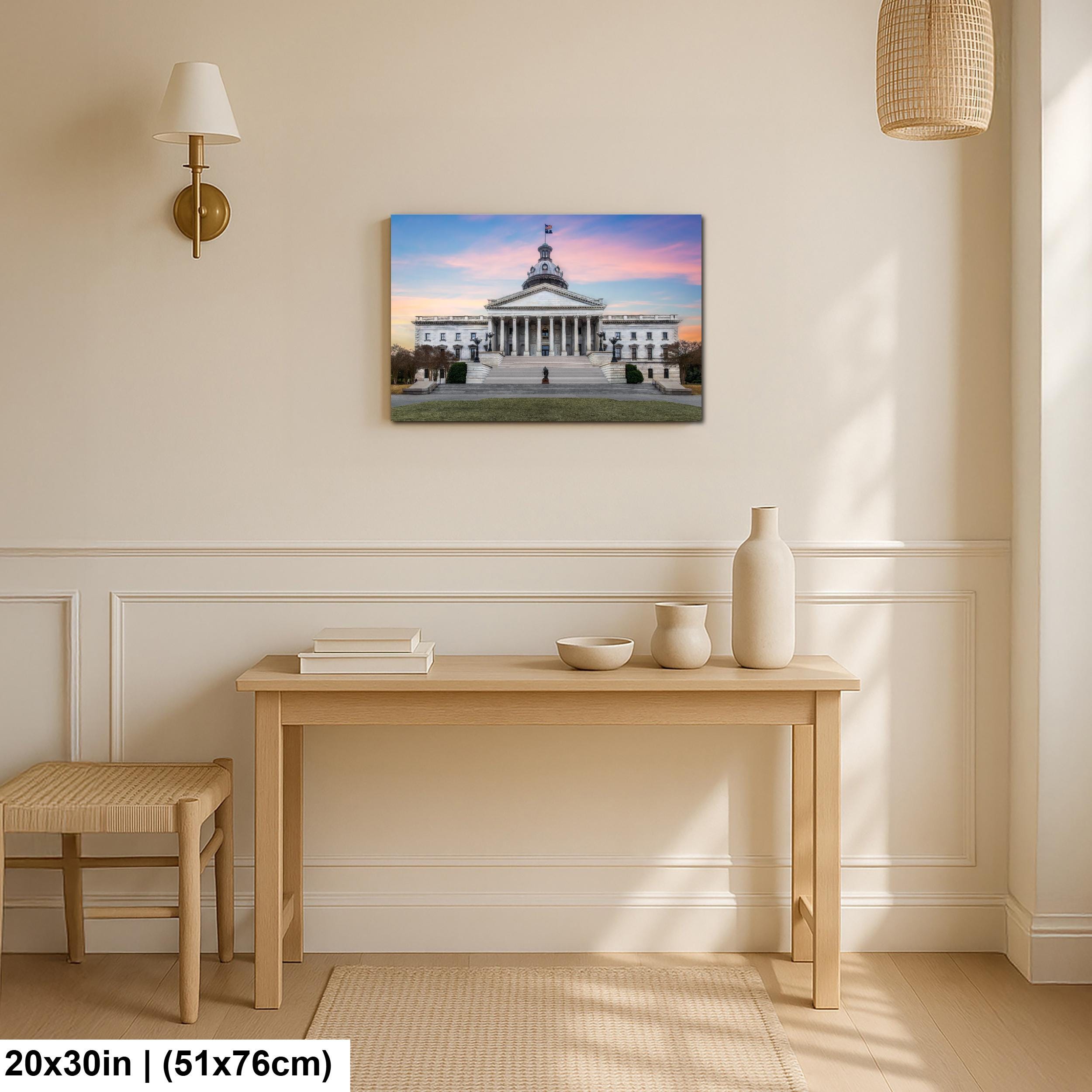 South Carolina State House at Sunset Photography Print, Columbia SC Capitol Building, Government Architecture Wall Art