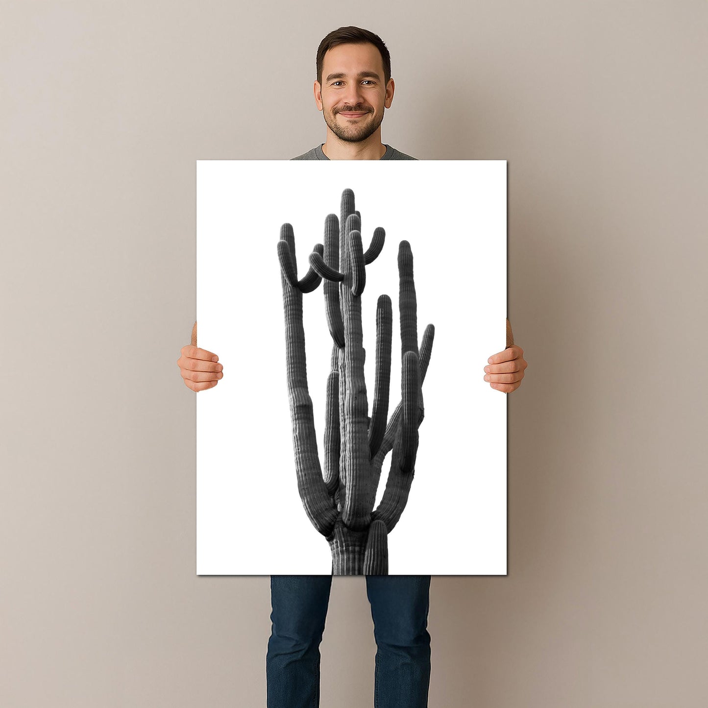 Towering Cactus Catalina State Park Arizona Black White Desert Wall Art