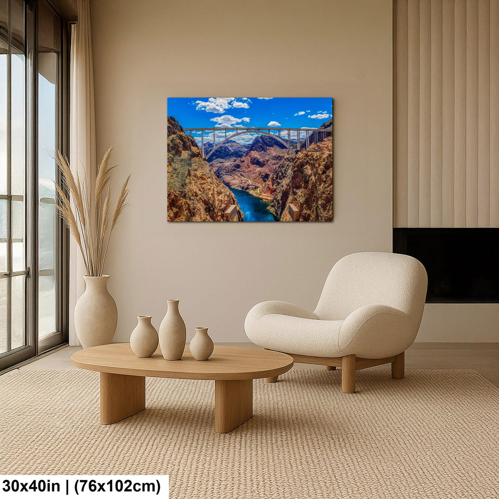 Hoover Dam Bridge Overlook, Nevada Arizona Border, Modern Engineering Photography Wall Art