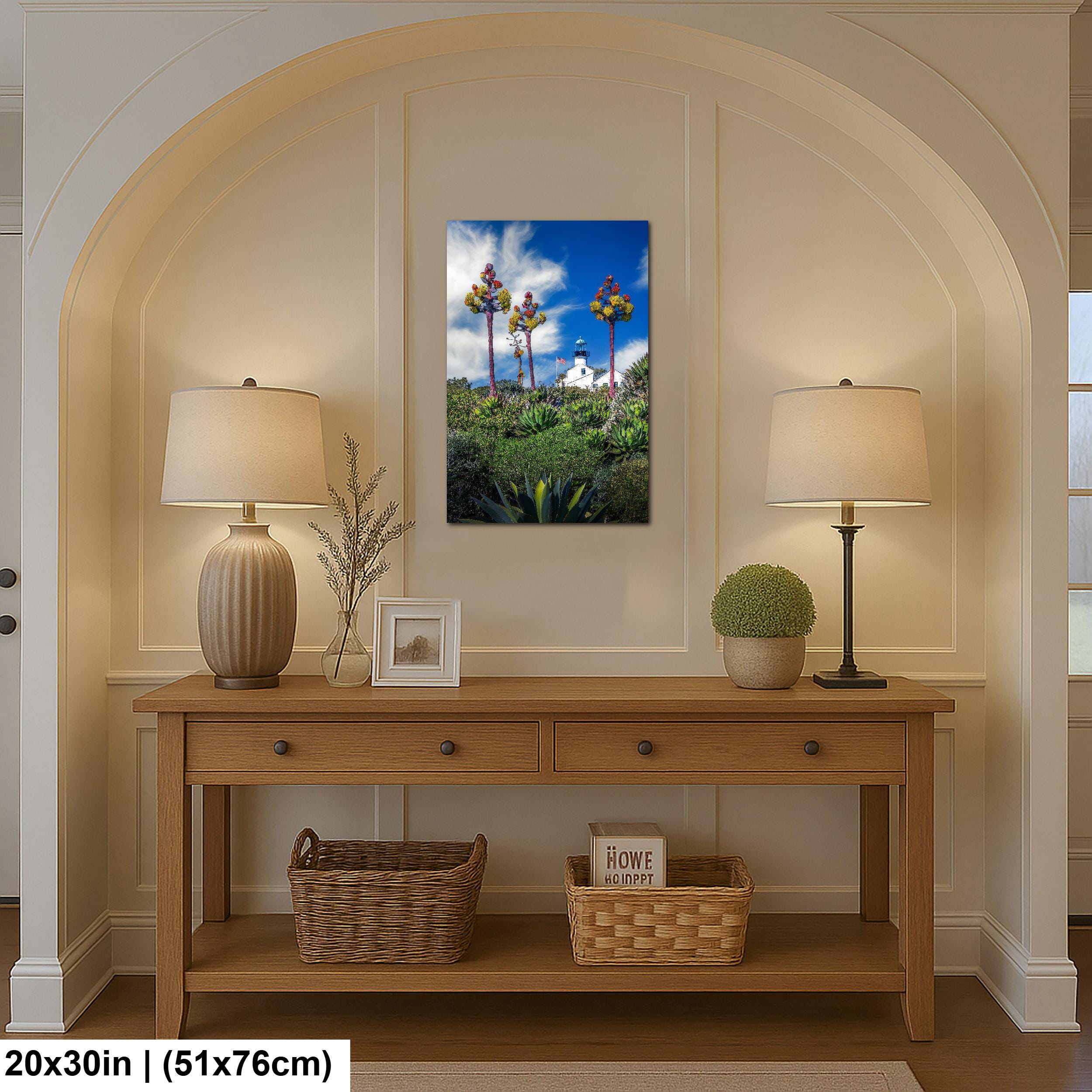 Blooming Lighthouse: Point Loma Lighthouse San Diego CA Photo Wall Art