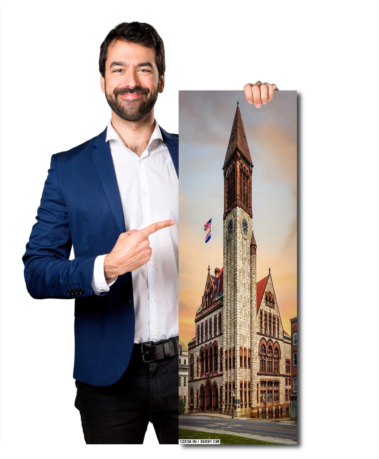 Beneath the Clock Tower: Albany City Hall, New York Print Wall Art Photography Architecture Portrait Aluminum/Acrylic/Metal/Canvas