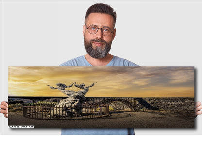 Twin Falls Idaho Print: Perrine Bridge & Twins Statue Landscape Photography