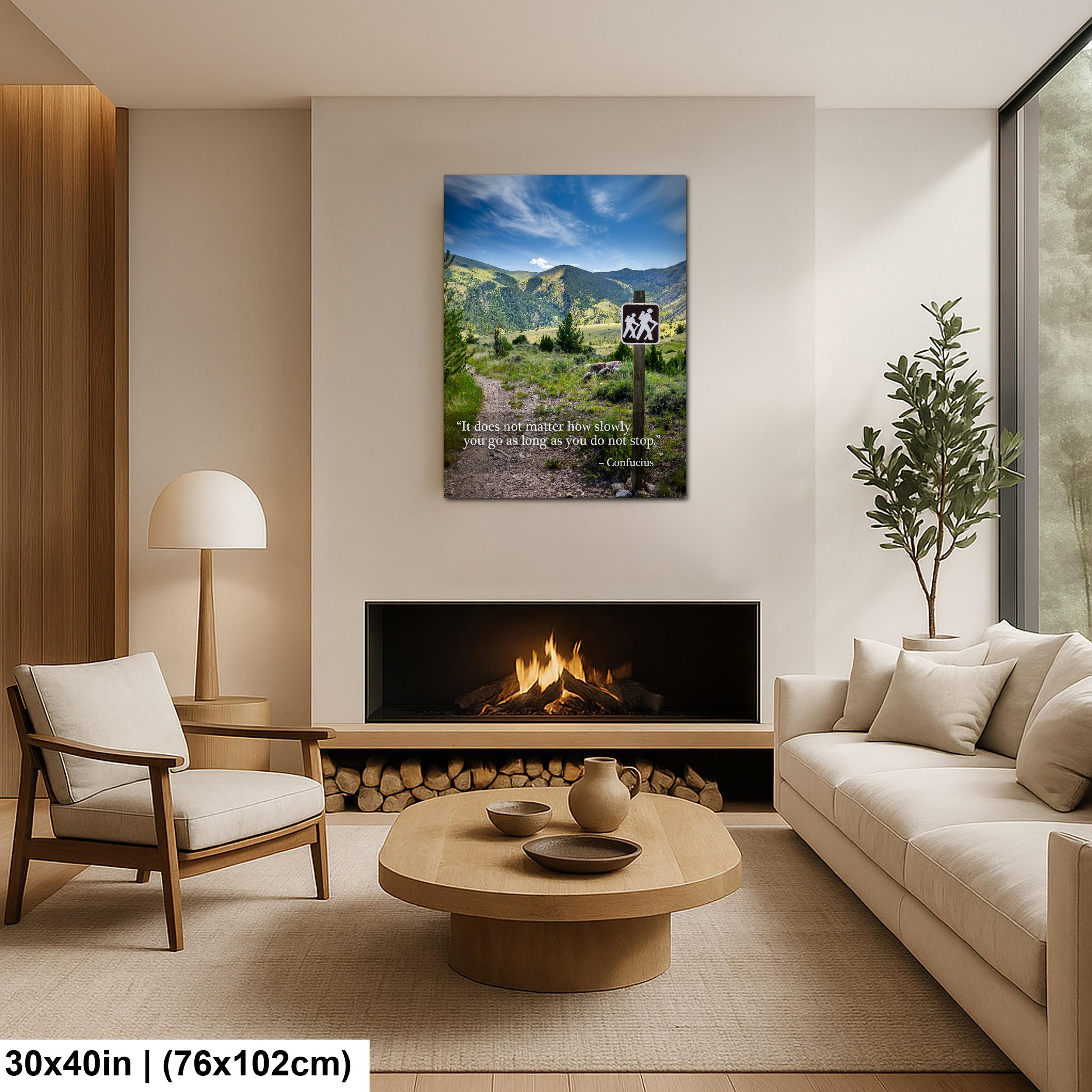 Mountain Trail Wall Art – Inspirational Landscape Decor Canvas Photo Print
