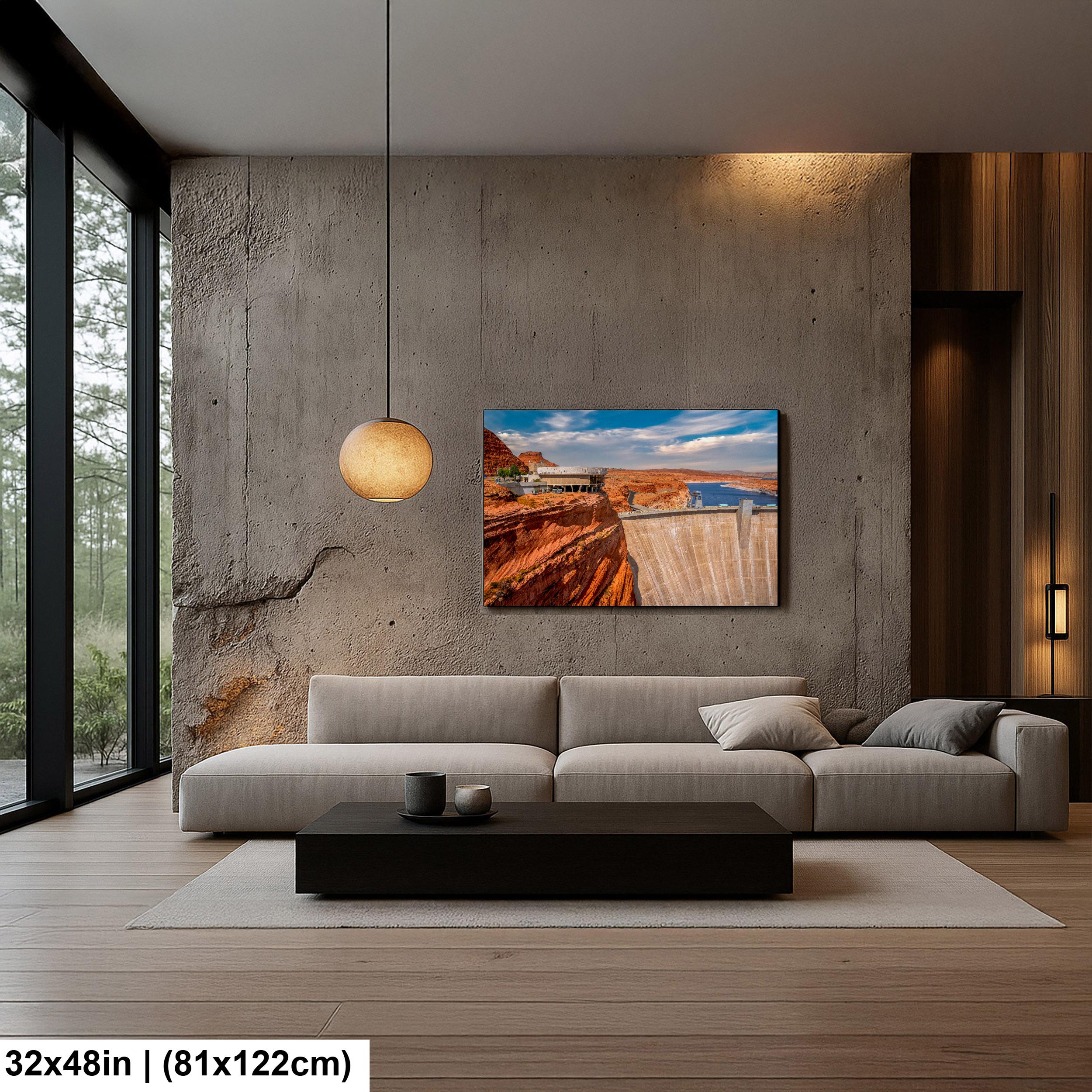 Glen Canyon Dam Overlooking Lake Powell Arizona Photography Print, Red Rock Desert Wall Art