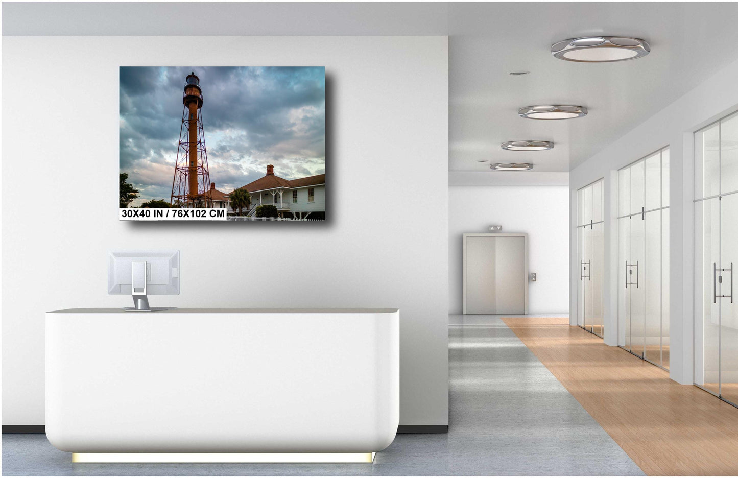 Sanibel Lighthouse Print – Florida Lighthouse Art | Nautical Wall Decor Canvas