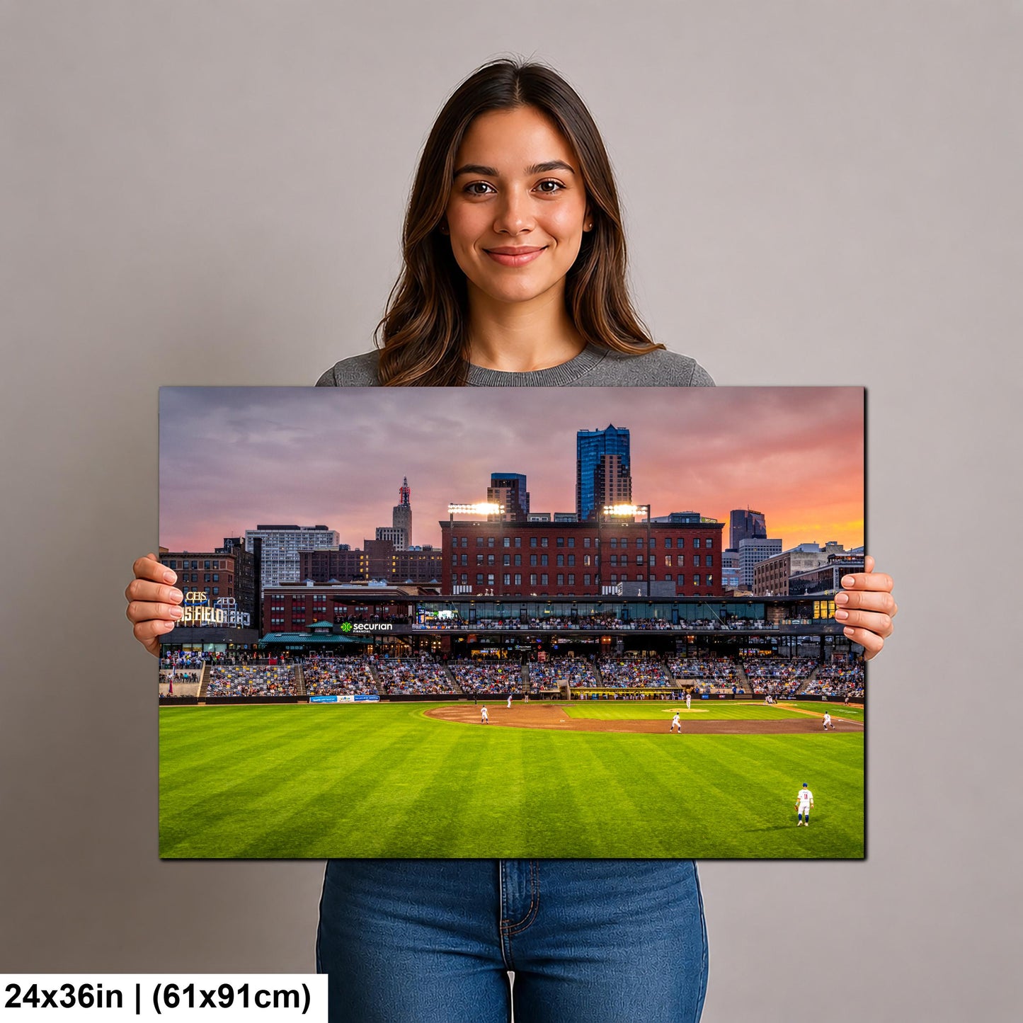 St. Paul Saints Baseball CHS Field Twilight Photography Print, Downtown Minnesota Stadium Art, Urban Ballpark Decor