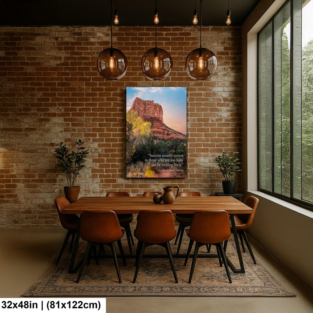 Sedona Red Rock Art – Thoreau Quote Print | Motivational Wall Decor Canvas