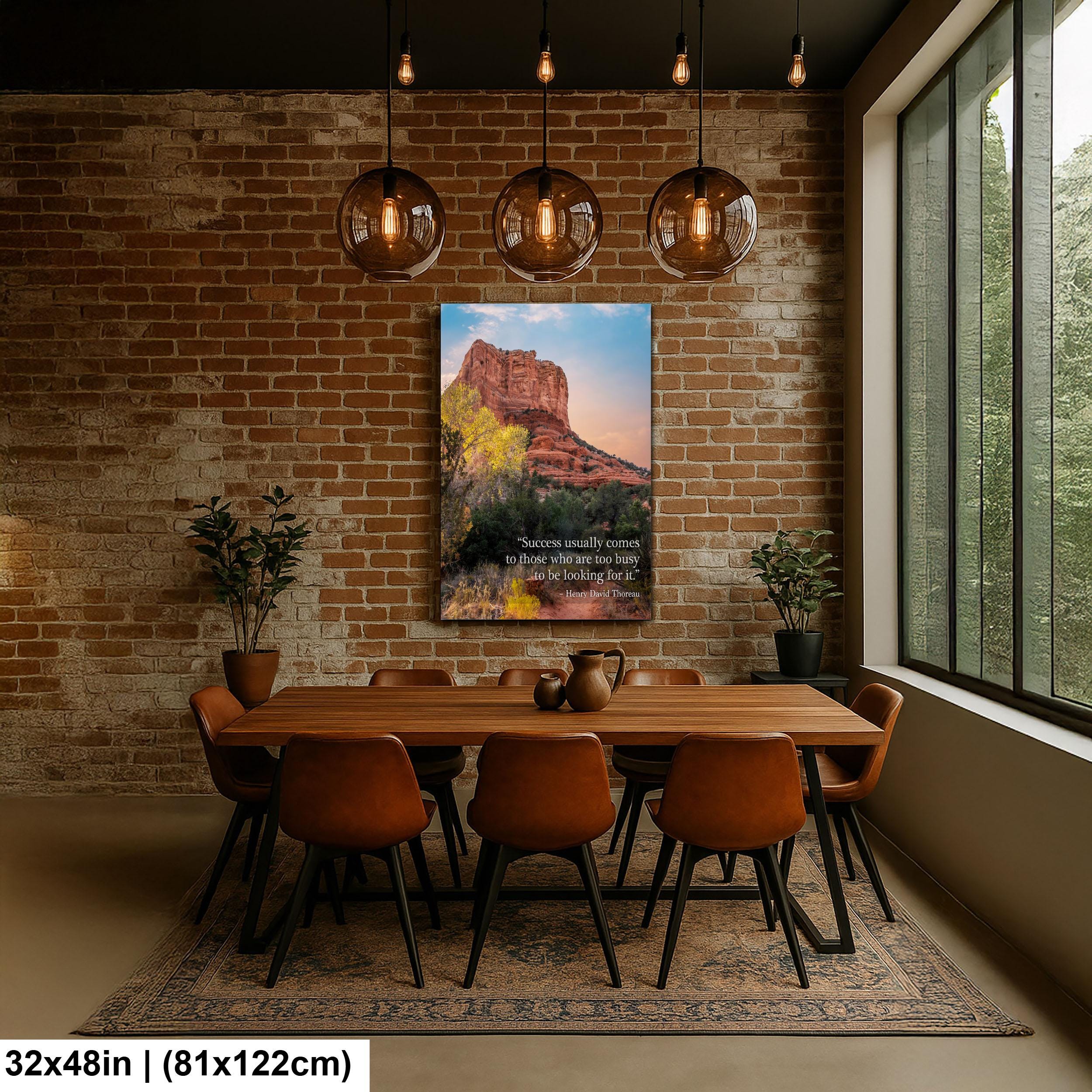 Sedona Red Rock Art – Thoreau Quote Print | Motivational Wall Decor Canvas