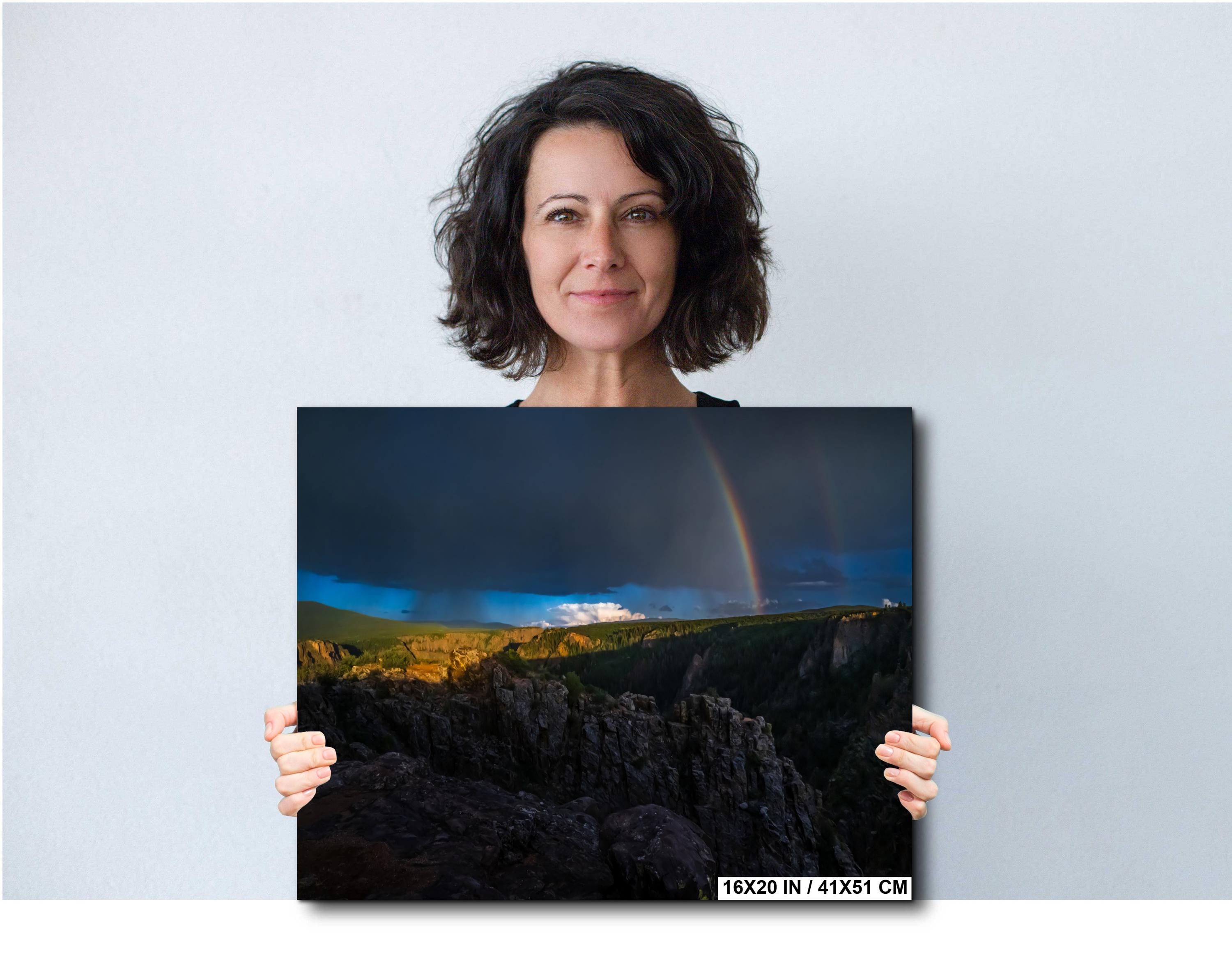 Black Canyon Rainbow Photography Print: Colorado Landscape Wall Art