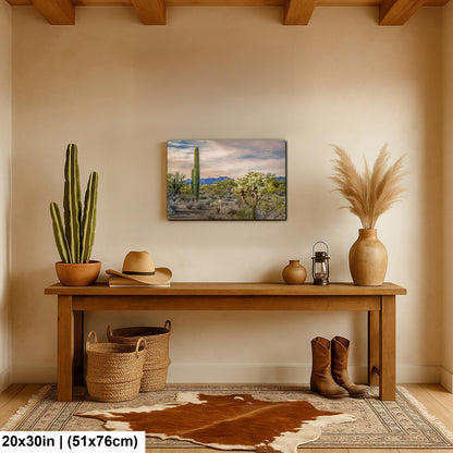 Saguaro and Cholla Desert Landscape, Tucson Arizona Photography Print, Southwest Wall Art, Sonoran Desert Decor