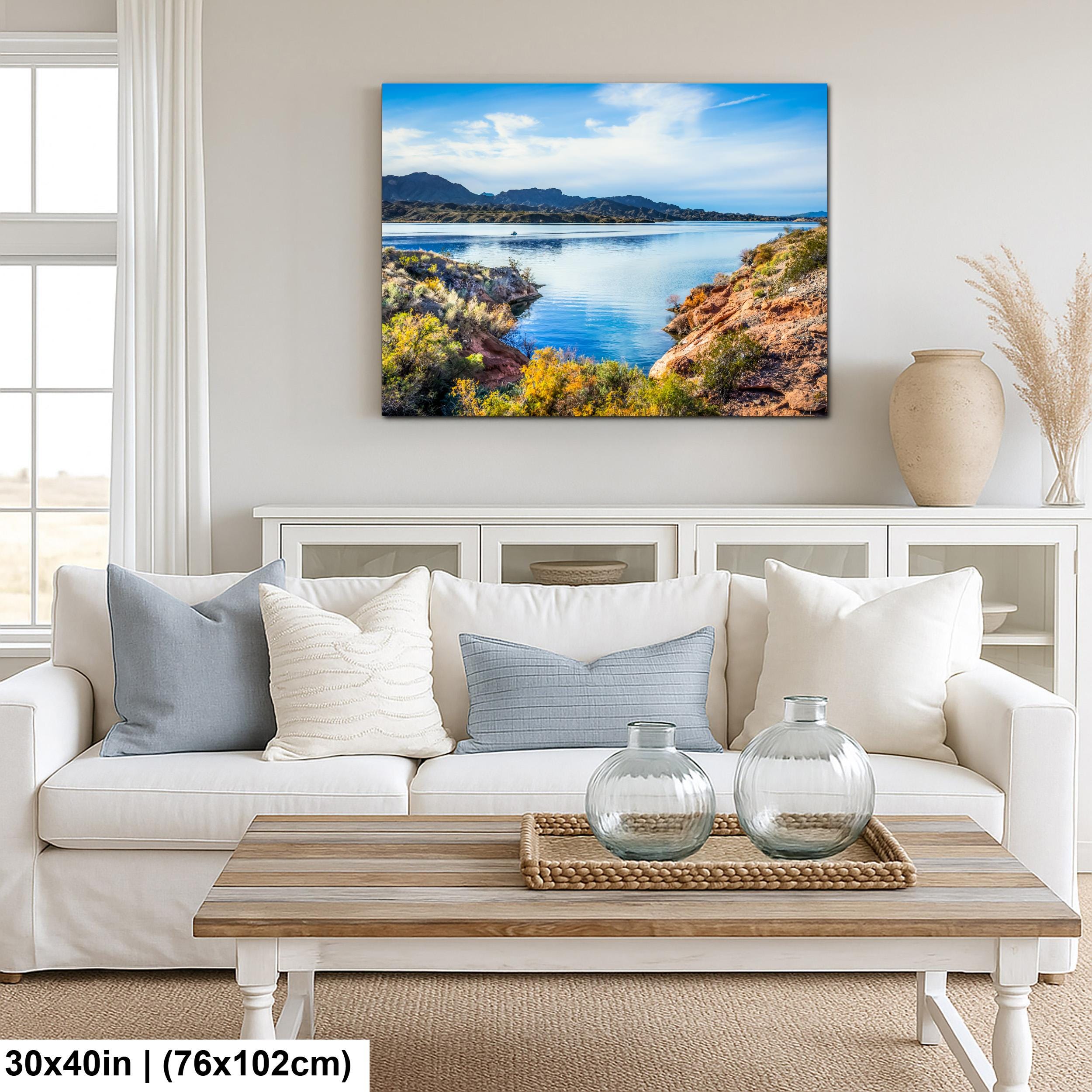 Lake Mead Desert Landscape with Mountain Views Nevada Arizona Border Photography Print