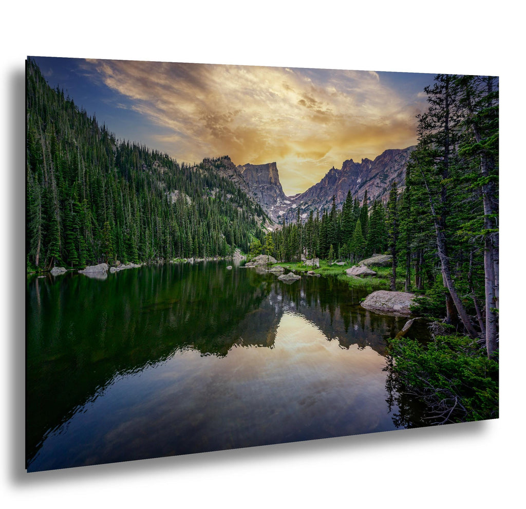 Rocky Mountain National Park Dream Lake Reflection Wall Art Photography Print, Colorado Alpine Sunrise Landscape Travel Print, Office Decor