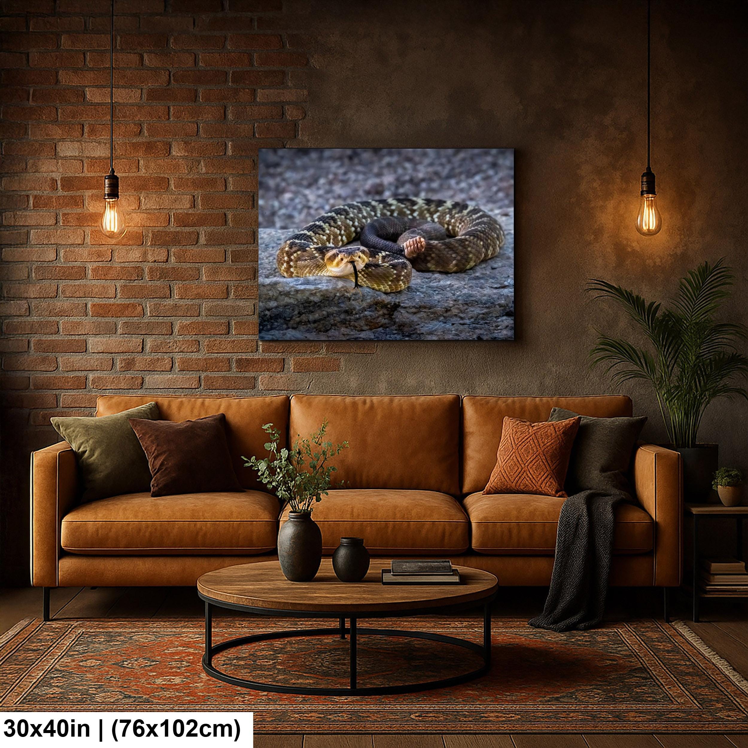 Black-Tailed Rattlesnake Print – Tucson Desert Wildlife Art | Ready to Hang Canvas