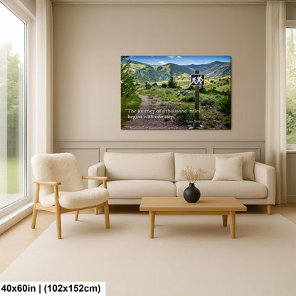 Lao Tzu Journey of a Thousand Miles Hiking Trail Motivational Photography Print