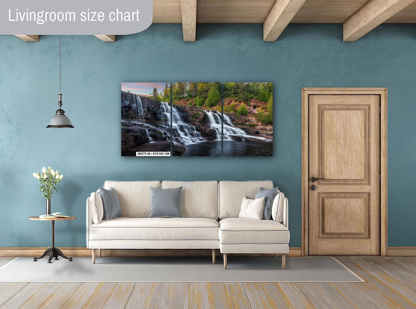 Gooseberry Falls Multi‑Tier Waterfall Minnesota State Park Wall Art Photography Print, Long Exposure North Shore Landscape Aluminum Metal