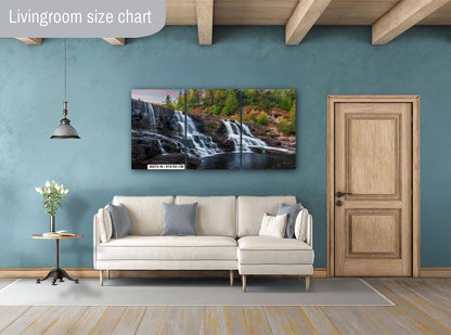 Gooseberry Falls Multi‑Tier Waterfall Minnesota State Park Wall Art Photography Print, Long Exposure North Shore Landscape Aluminum Metal