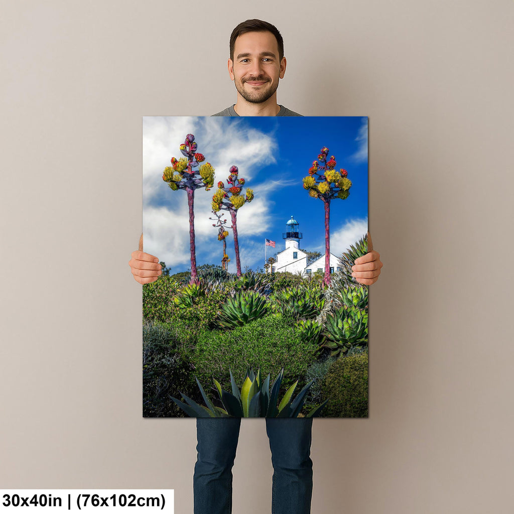 Blooming Lighthouse: Point Loma Lighthouse San Diego CA Photo Wall Art