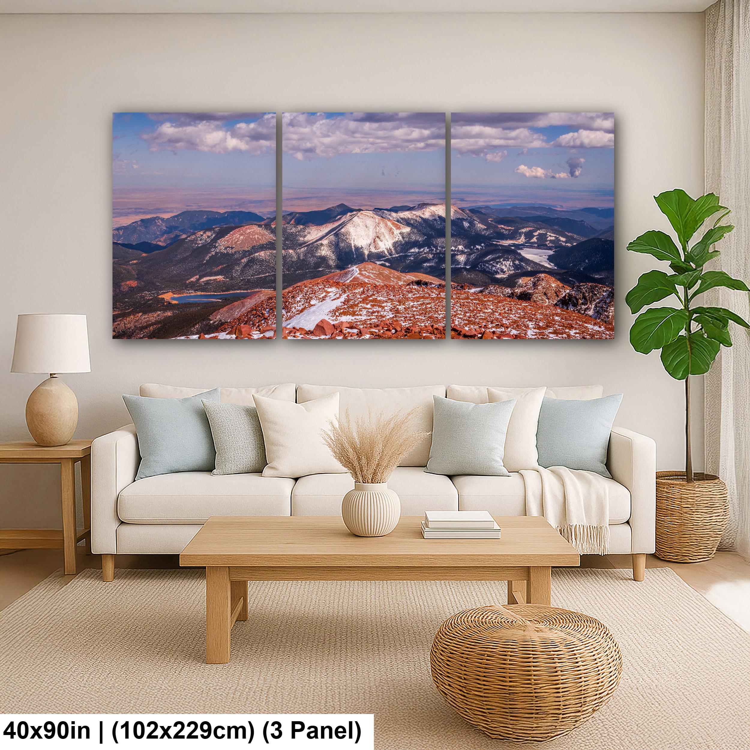 Dusted Ridges: Pikes Peak Summit Colorado Springs Photography Wall Art