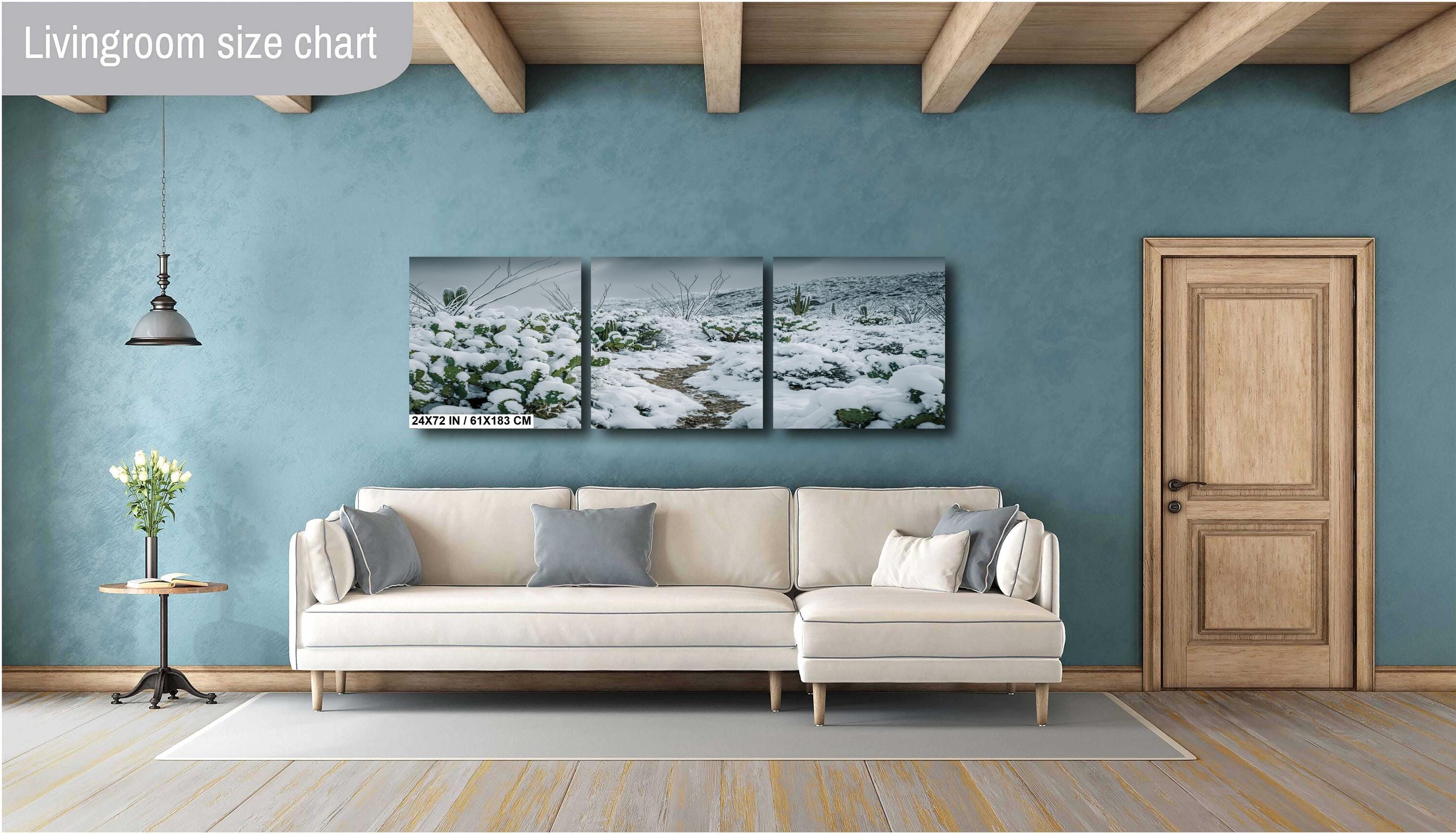 Snowy Cactus Wall Art - Saguaro National Park Winter Cactus Print | Desert Decor