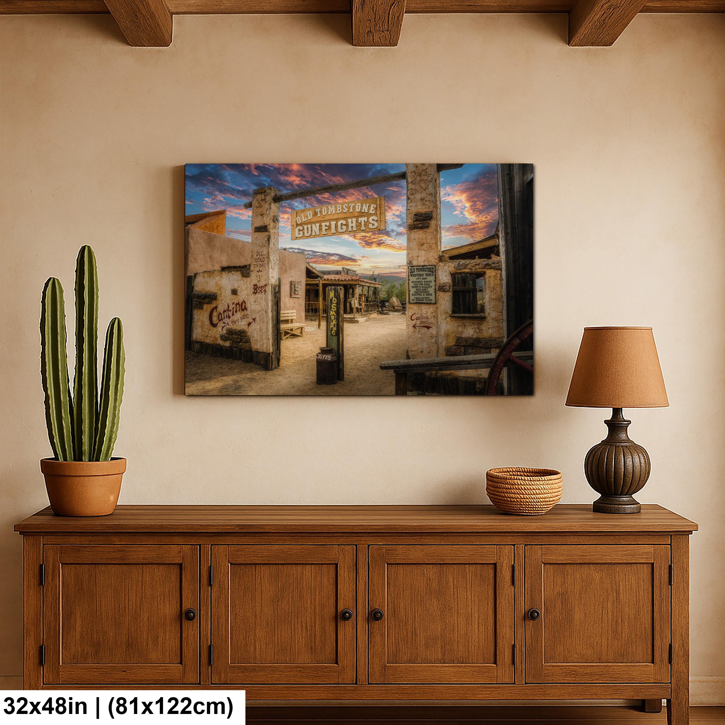 Old Tombstone Gunfights Arizona Western Town Architecture Desert Wall Art