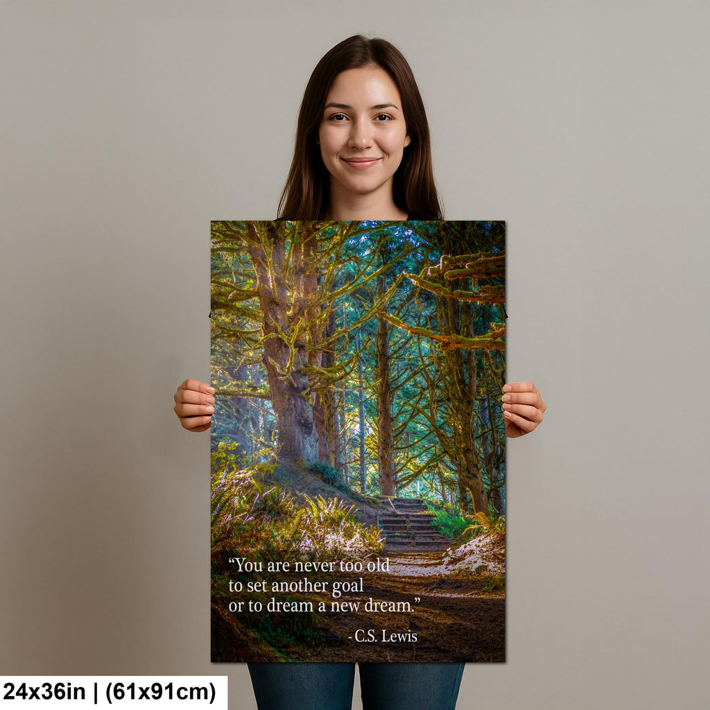 C.S. Lewis Wall Art – Inspirational Quote Print | Forest Path Photography Decor