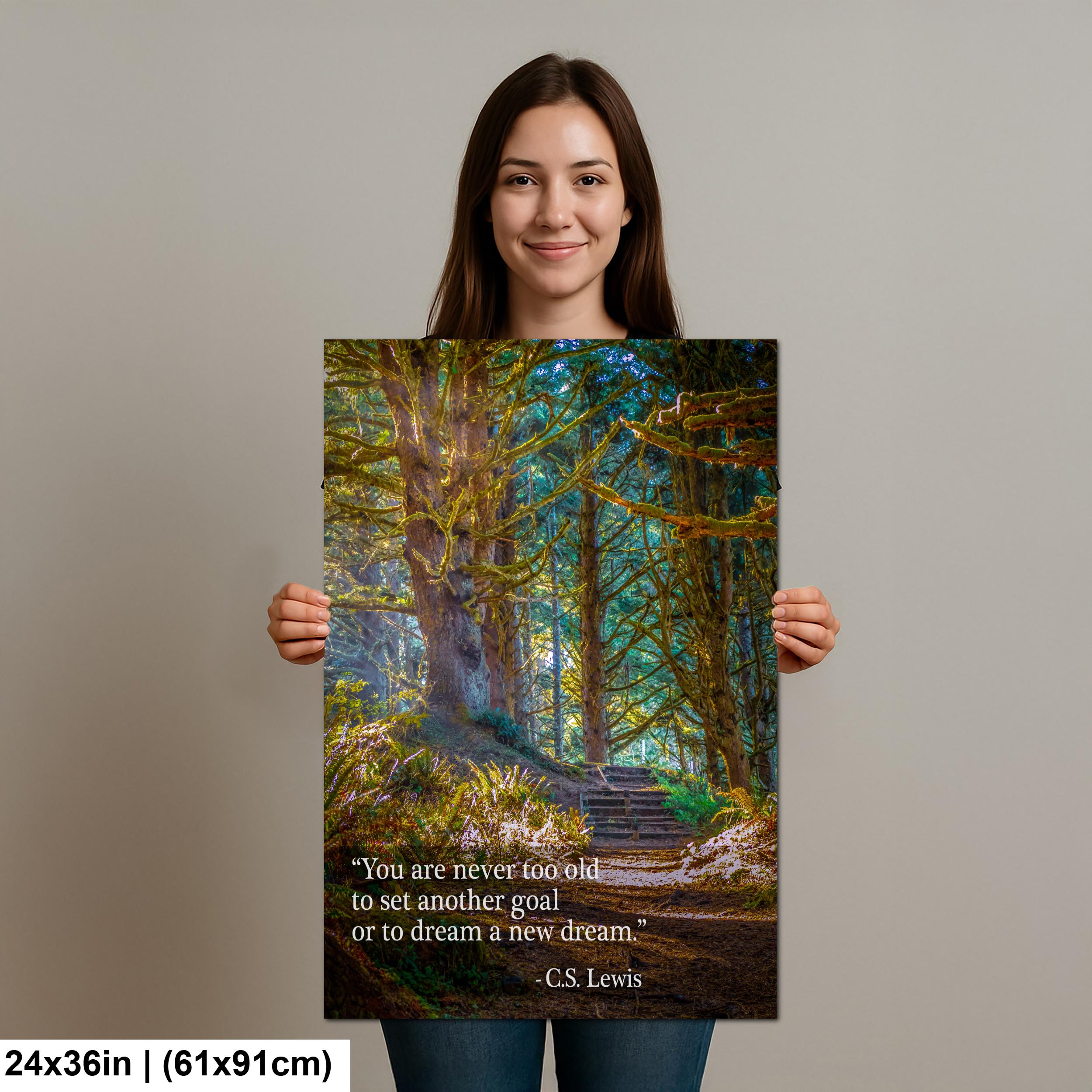 C.S. Lewis Wall Art – Inspirational Quote Print | Forest Path Photography Decor