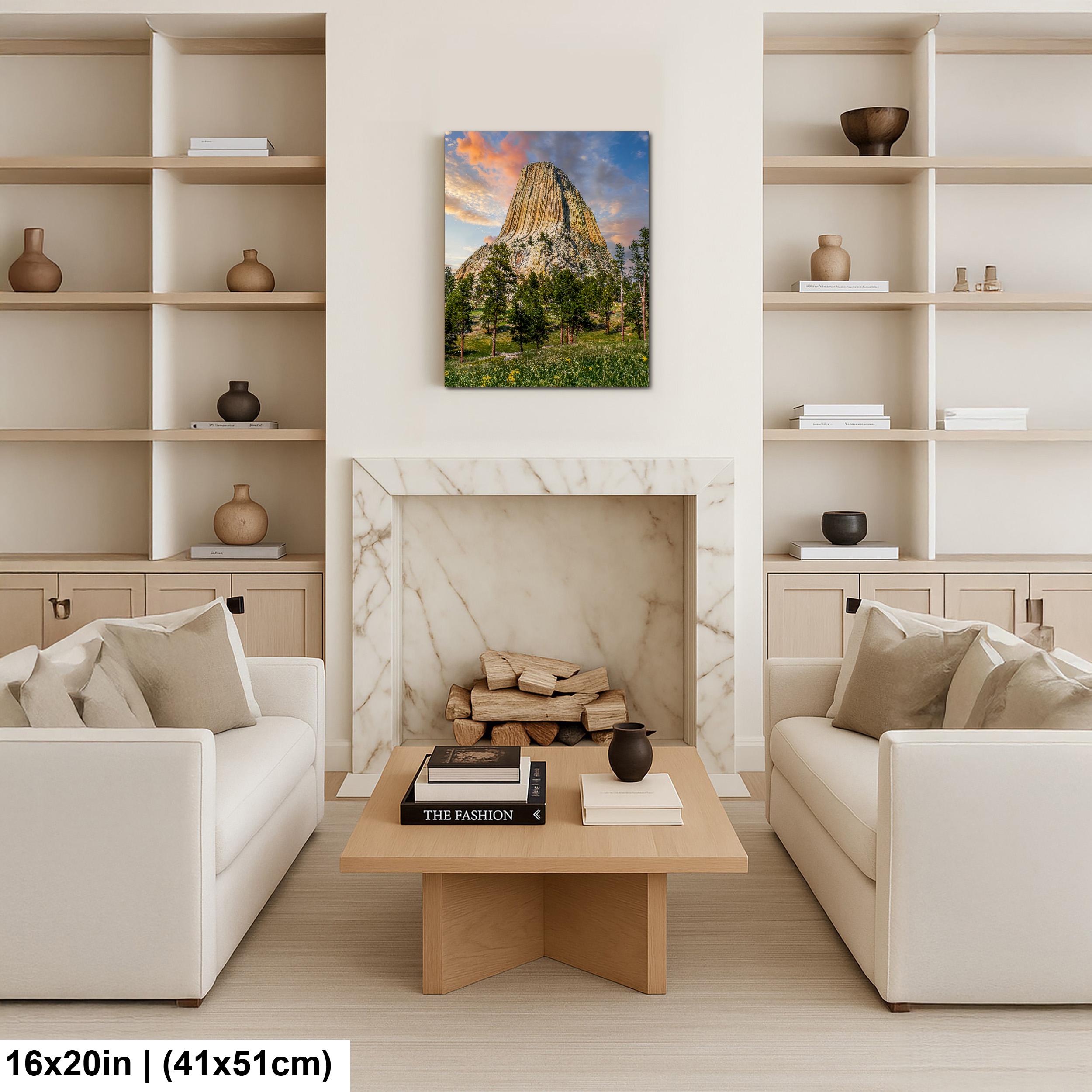 Towering Presence: Devils Tower Wyoming Summer Landscape Photo Wall Art