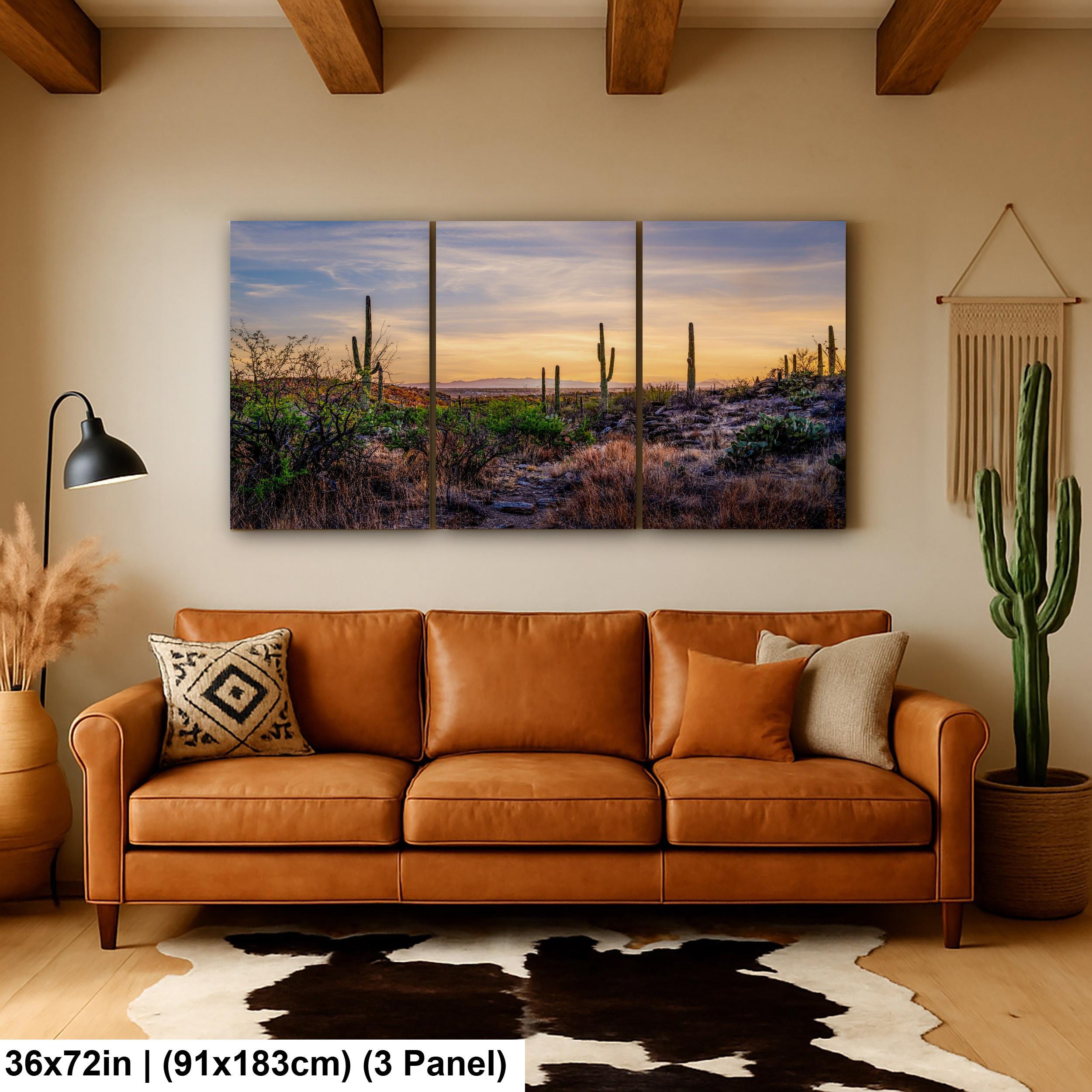 Sonoran Desert Valley Sunset with Saguaros - Saguaro National Park East Tucson Photography Print