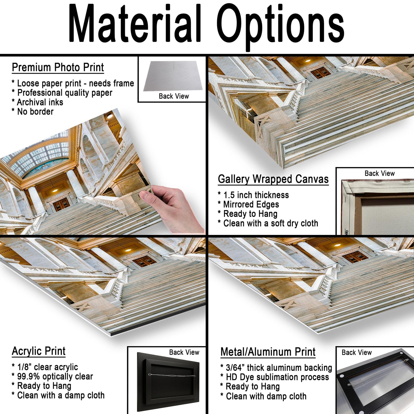 Arkansas State Capitol Marble Staircase, Little Rock Arkansas, Photography Wall Art