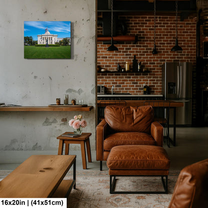 Alabama Capitol with Statue and Flags Photography Wall Art