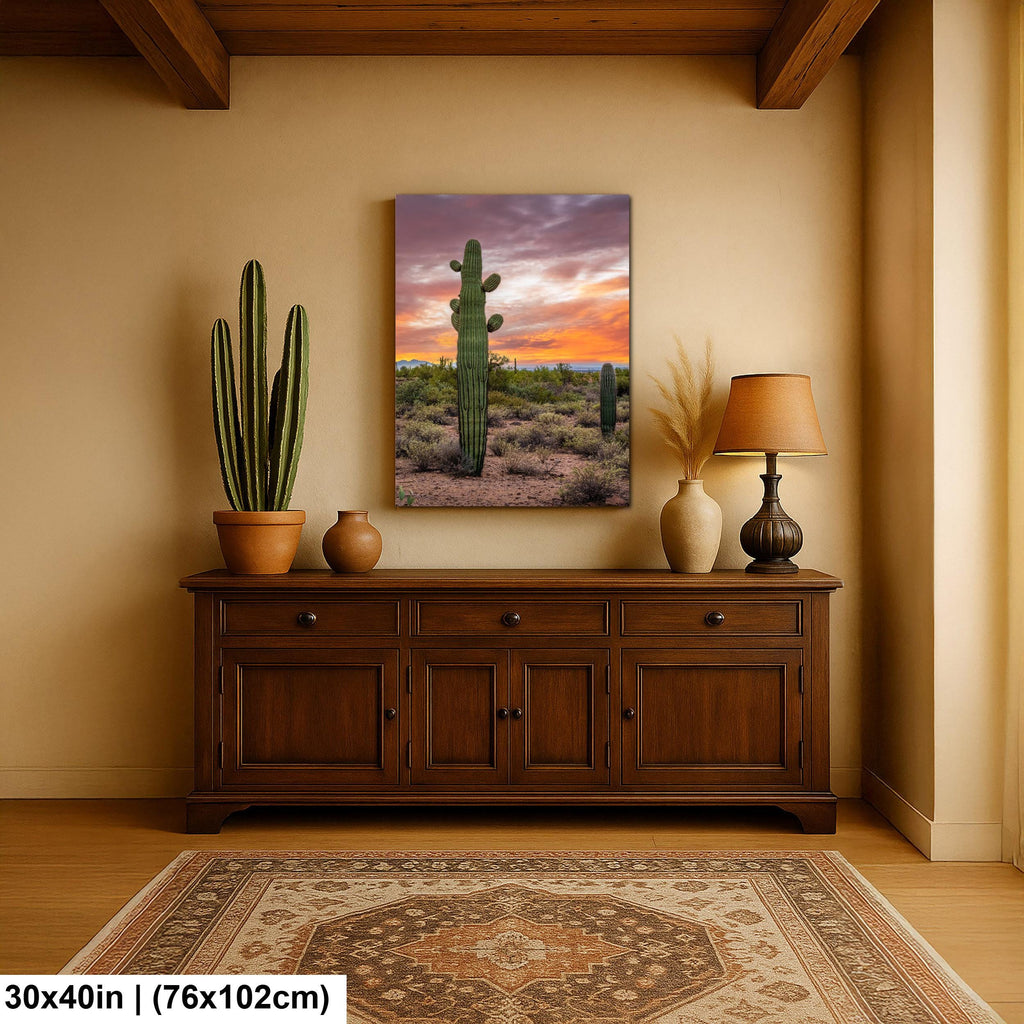 Sonoran Desert with Tall Saguaro Cactus Arizona Wall Art Photography Hanging Home Decor