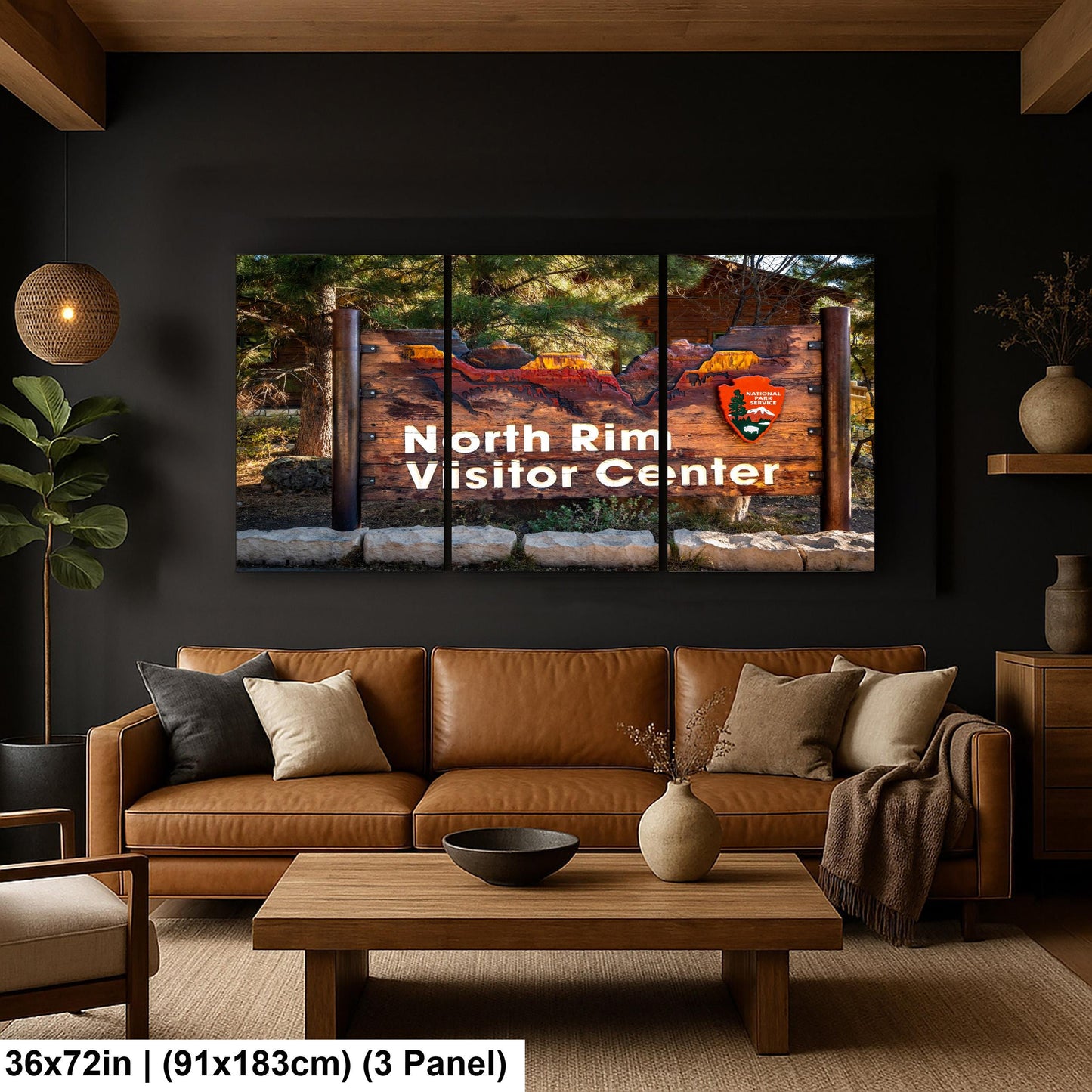 North Rim Visitor Center Sign, Grand Canyon National Park Arizona, Photography Print Wall Art