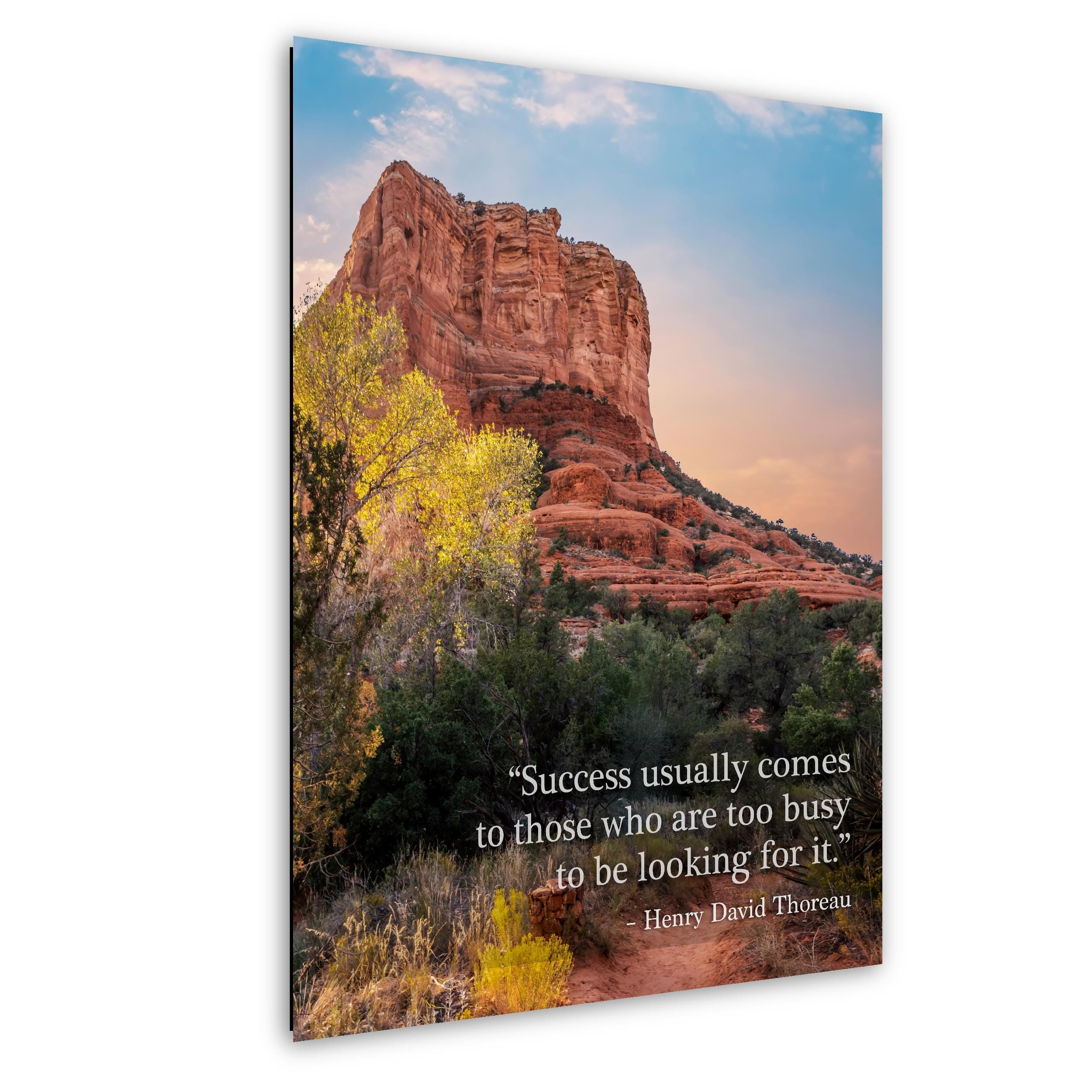 Sedona Red Rock Art – Thoreau Quote Print | Motivational Wall Decor Canvas