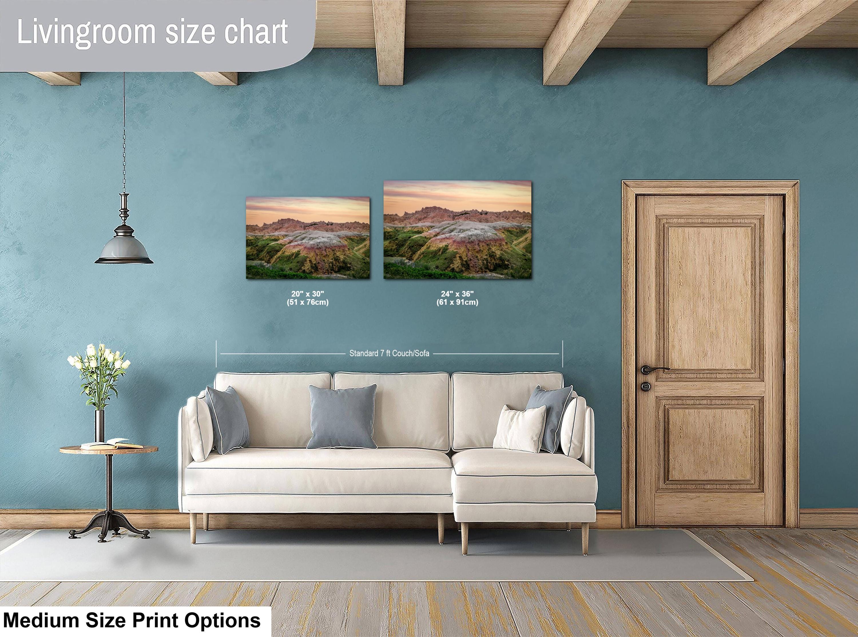 Badlands National Park Sunset, Rainbow Mounds Landscape Photography Wall Art