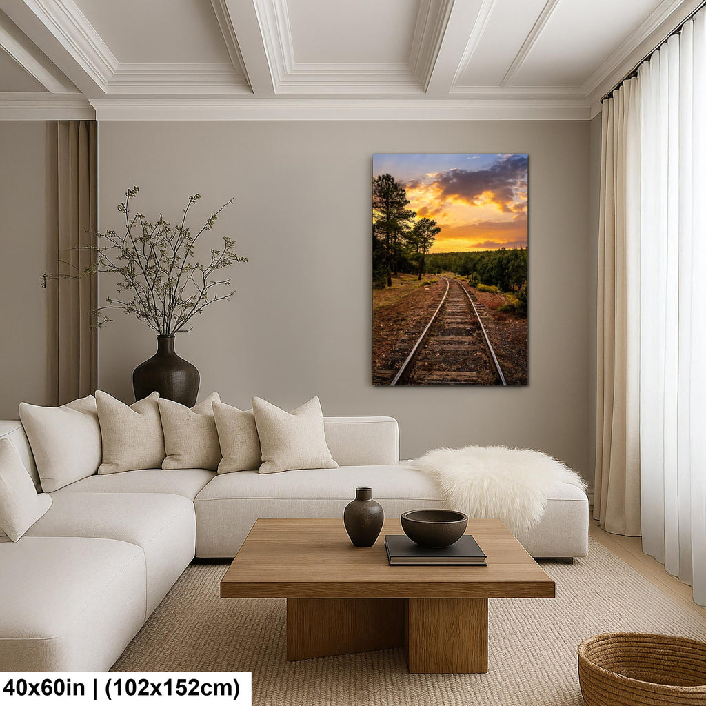Grand Canyon Railway Tracks at Sunset - Williams Arizona Photography Print