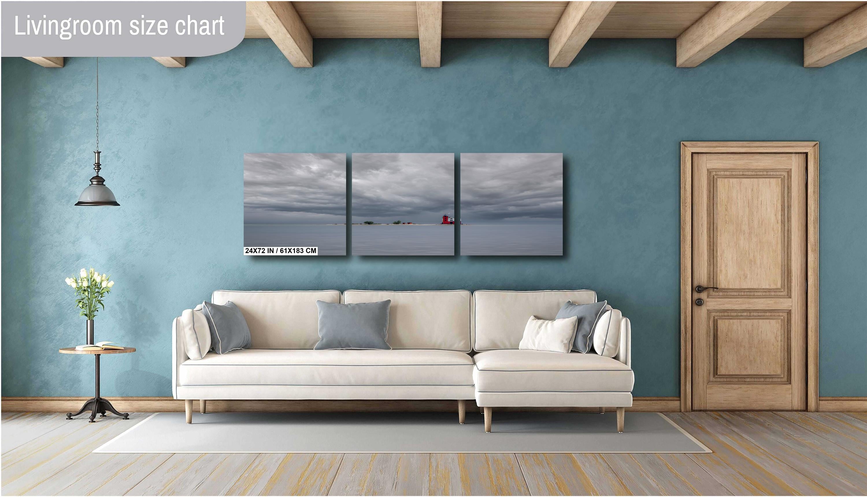 Mackinac Lighthouse: Round Island Light, Michigan Nautical Seascape Wall Art