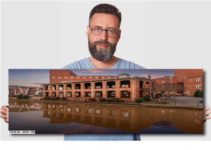 Old Town Greenville Riverfront: Wyche Pavilion and Flowing Reedy River Greenville, South Carolina Wall Art Print Aluminum/Metal/Canvas