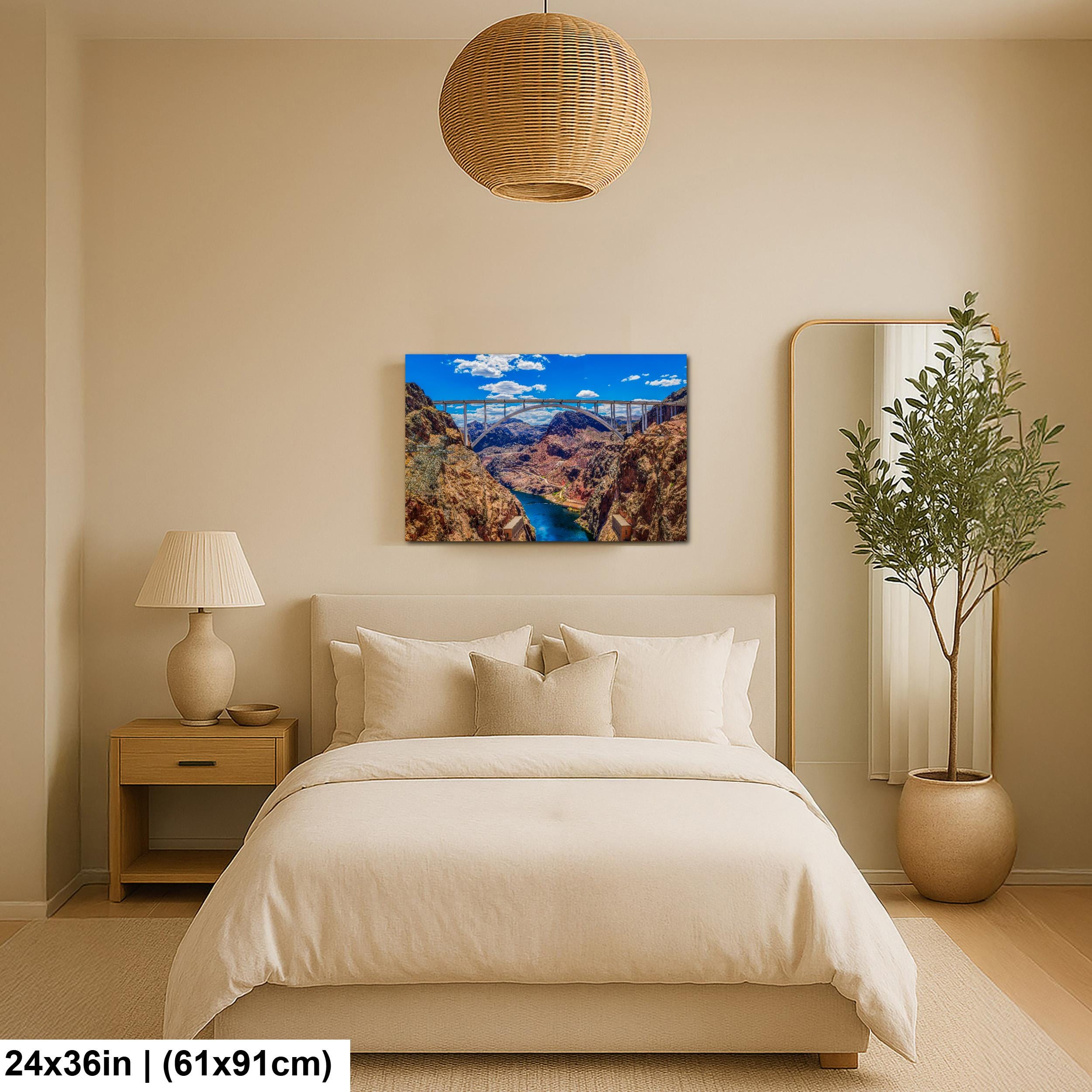 Hoover Dam Bridge Overlook, Nevada Arizona Border, Modern Engineering Photography Wall Art