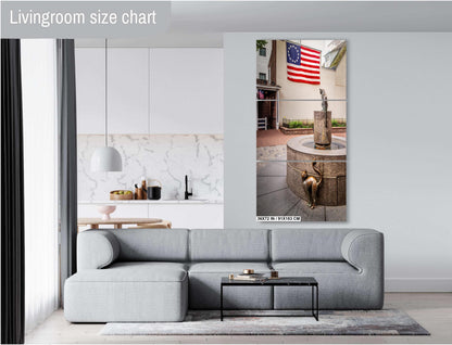 Betsy Ross Home Cat Statue Print: Philadelphia Patriotic Wall Art