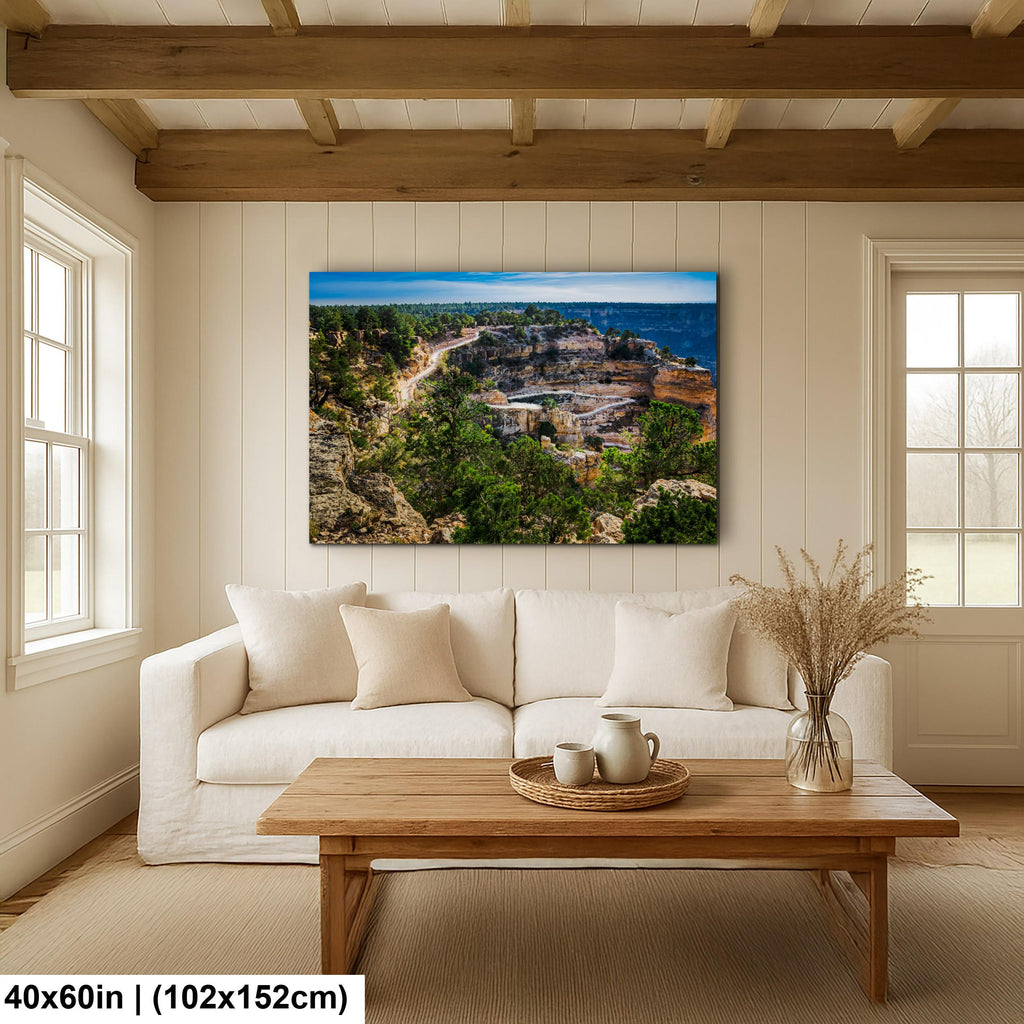 Bright Angel Trail Switchbacks, Grand Canyon South Rim Arizona Wall Art, Canyon Hiking Photography Print