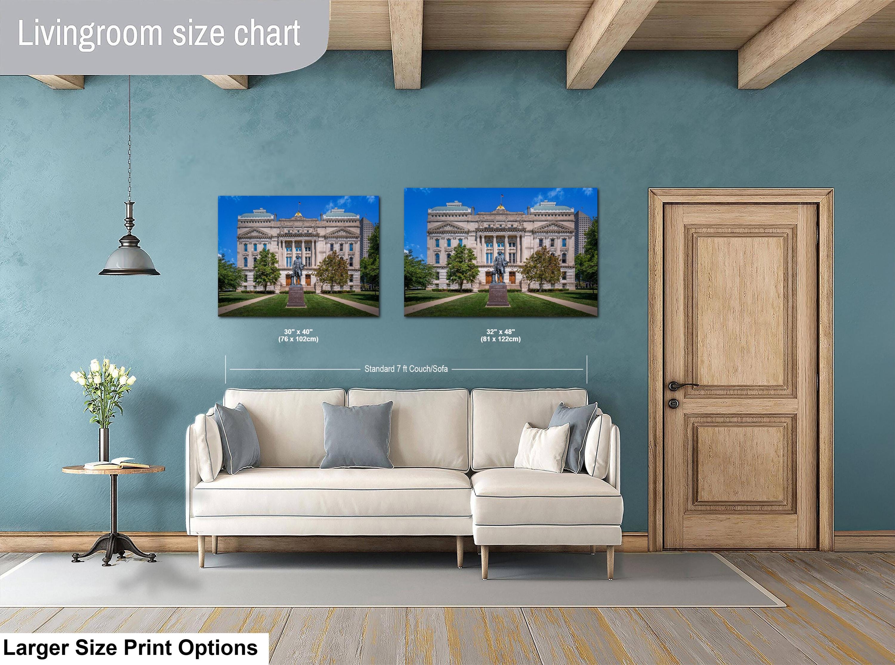 Indiana Statehouse Architecture with George Washington Statue Photography Wall Art