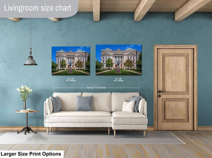 Indiana Statehouse Architecture with George Washington Statue