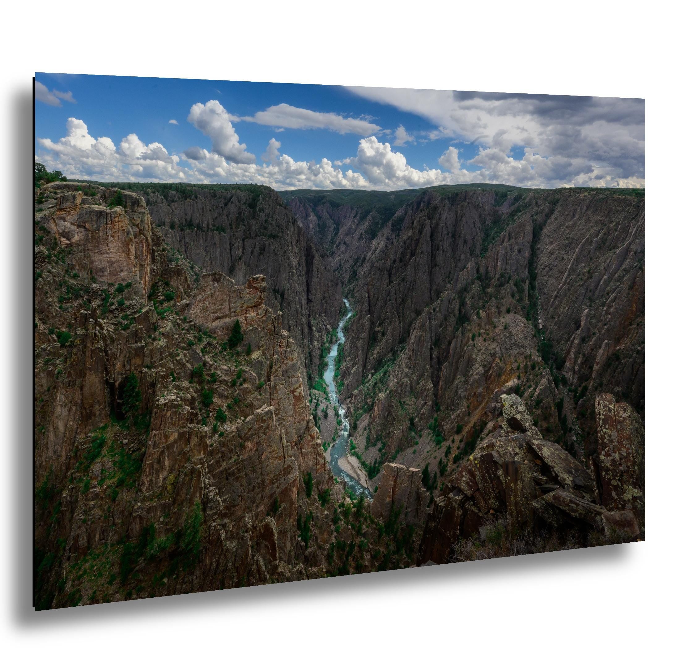 Gunnison River winding through the rugged cliffs of Black Canyon, Colorado.