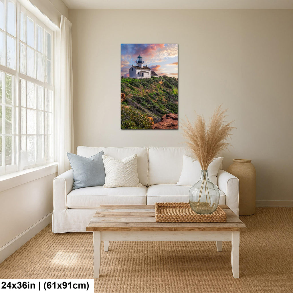 Beacon at Sunset: Point Loma Lighthouse San Diego California Photo Wall Art