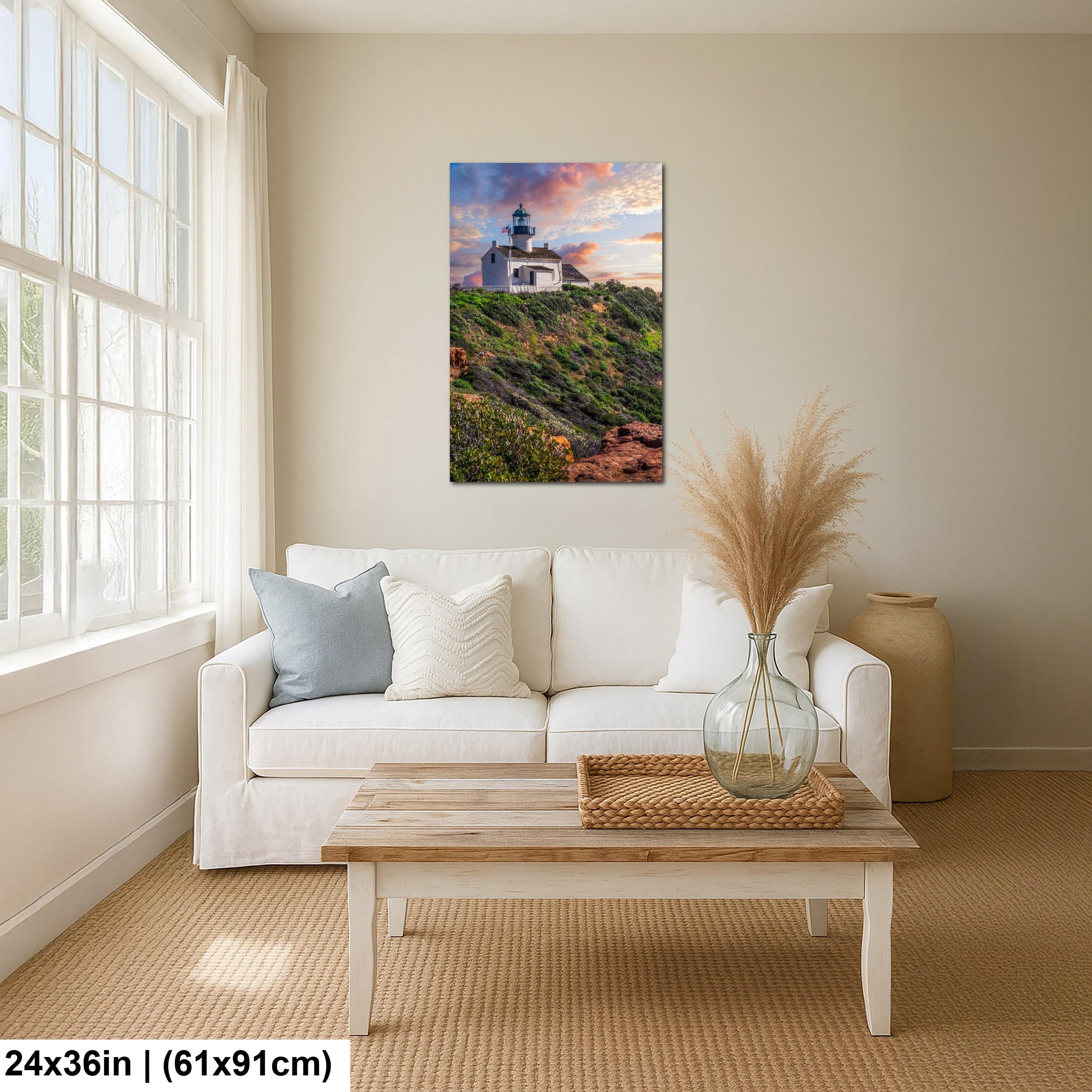 Beacon at Sunset: Point Loma Lighthouse San Diego California Photo Wall Art
