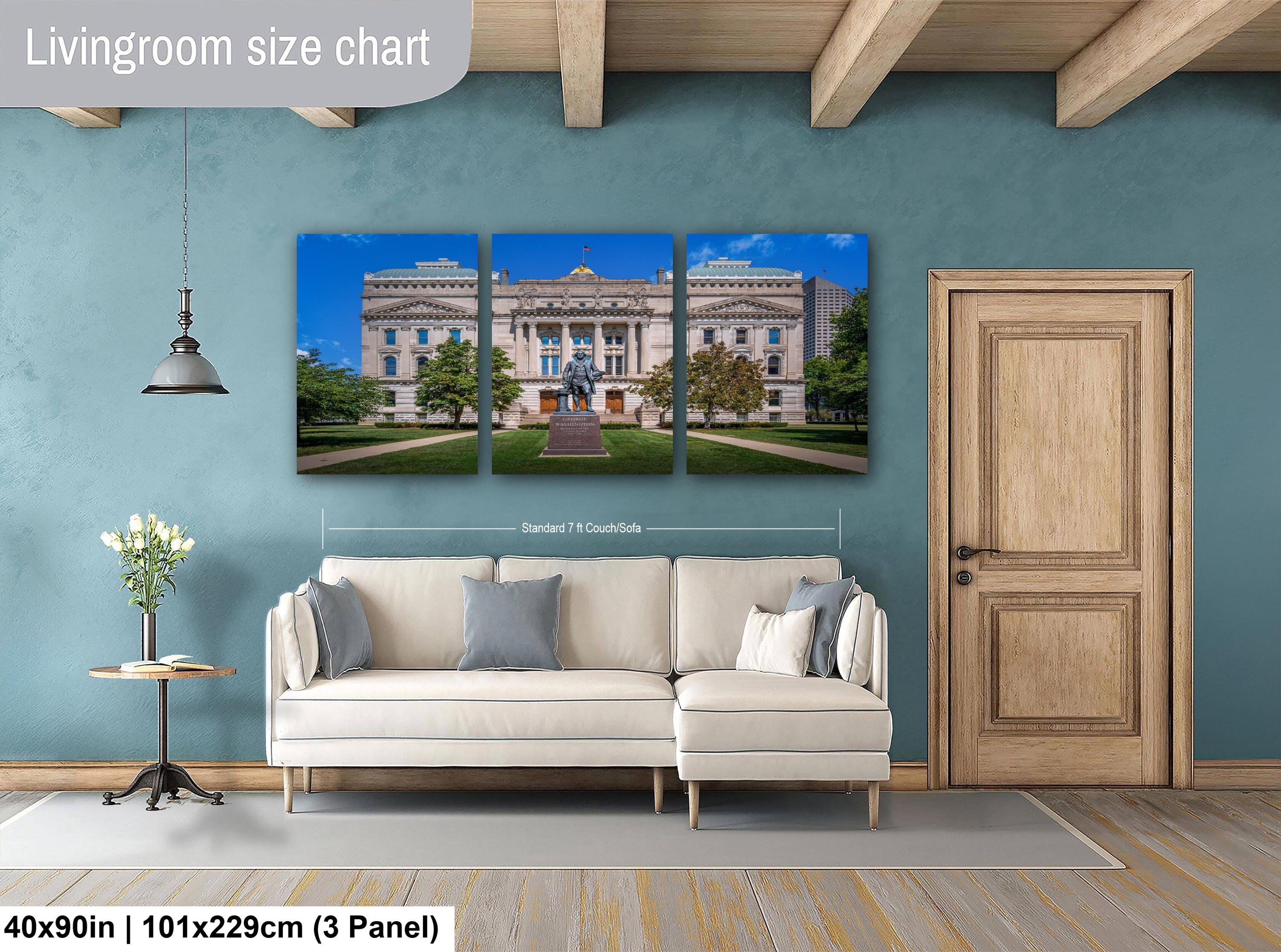 Indiana Statehouse Architecture with George Washington Statue Photography Wall Art