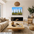 Panoramic Saguaro Desert Landscape, Tucson Arizona Photography Print, Southwest Wall Art, Cactus Decor, Desert Mountain View