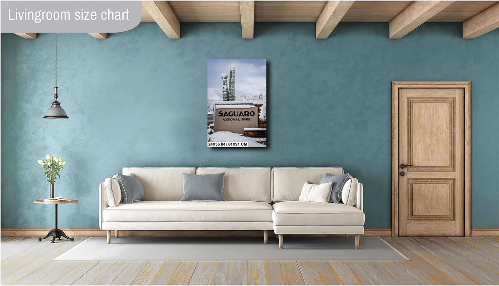 Saguaro National Park Winter Snow Cactus Print: Arizona Desert Wall Art